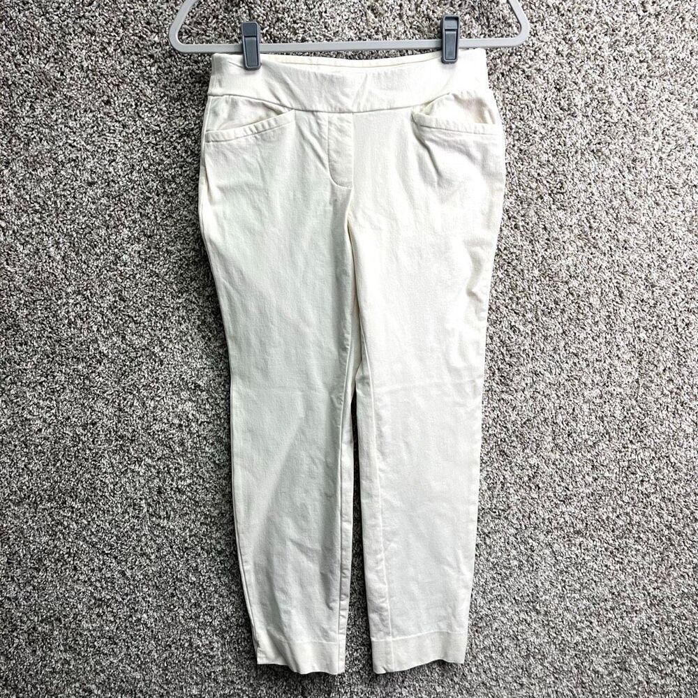 Spartina 449 Pants Women’s XS Ivory White Pull On Cropped‎ Ankle